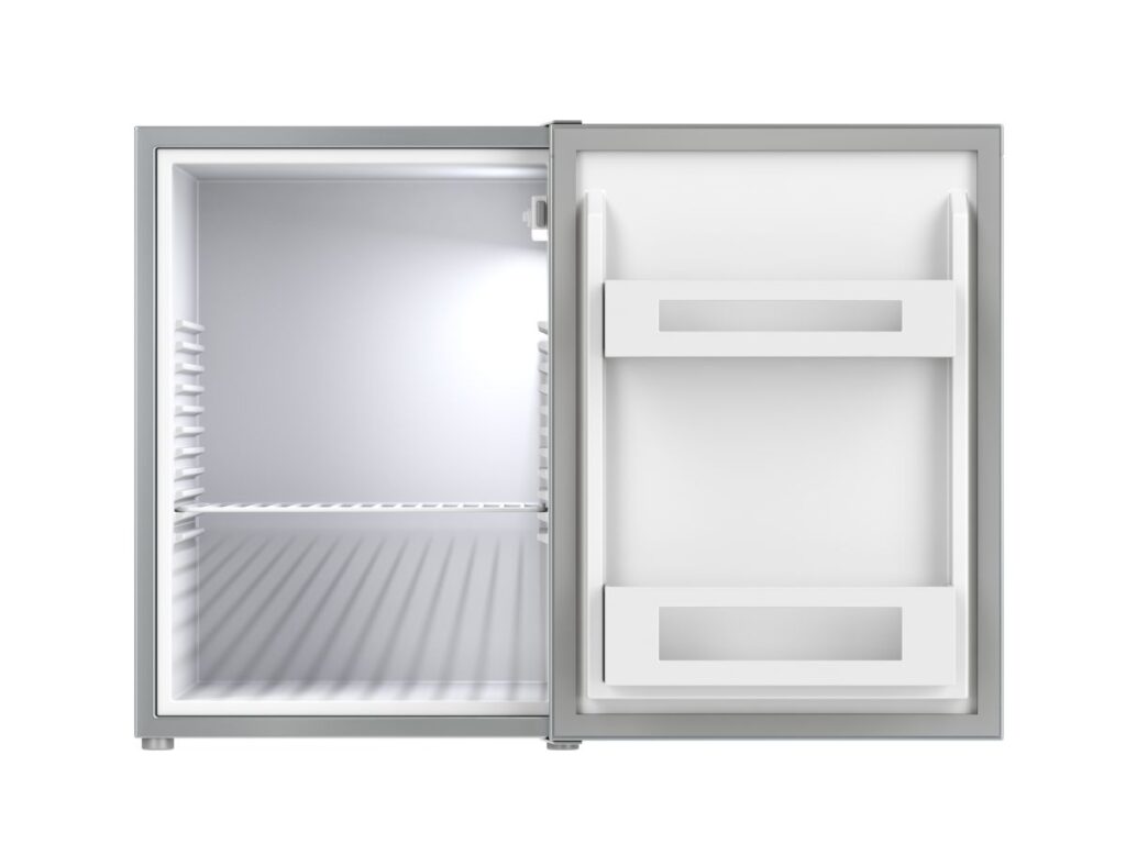 Open small refrigerator